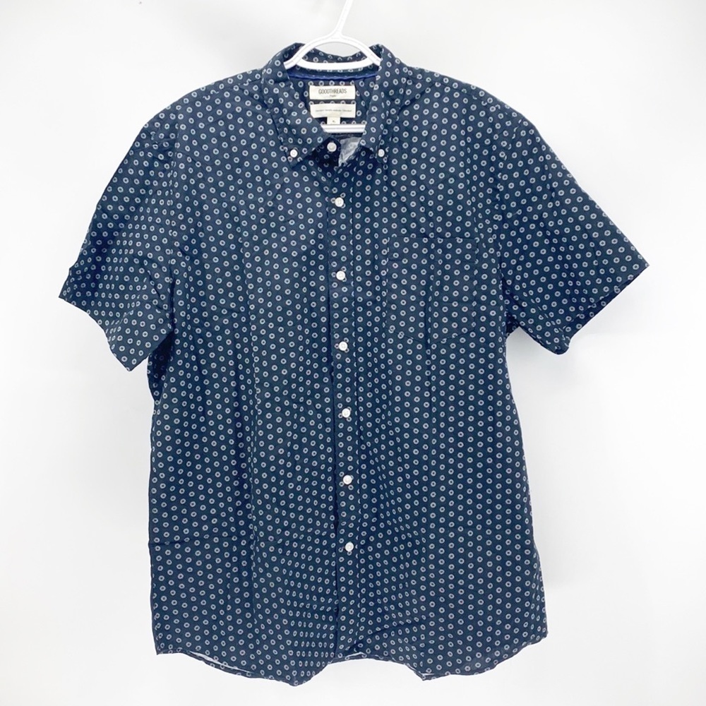Goodthreads poplin short sleeve button down black white